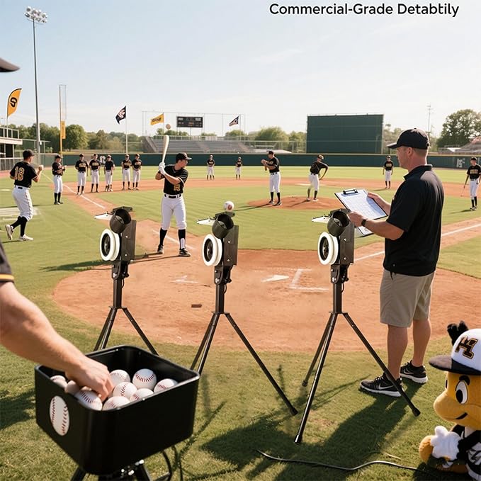 Lite 9” Baseball Pitching Machine - Adjustable Speed & Angle,45MPH Lightweight & Portable, Perfect for Hitting and Fielding Training-StrideForce Fitness
