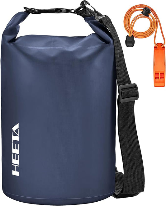 HEETA Waterproof Dry Bag for Women Men(Upgraded Version) 5L/10L/20L/30L/40L Roll Top Lightweight Dry Storage Bag Backpack with Emergency Whistle for Travel, Swimming, Boating, Kayaking, Camping, Beach-StrideForce Fitness