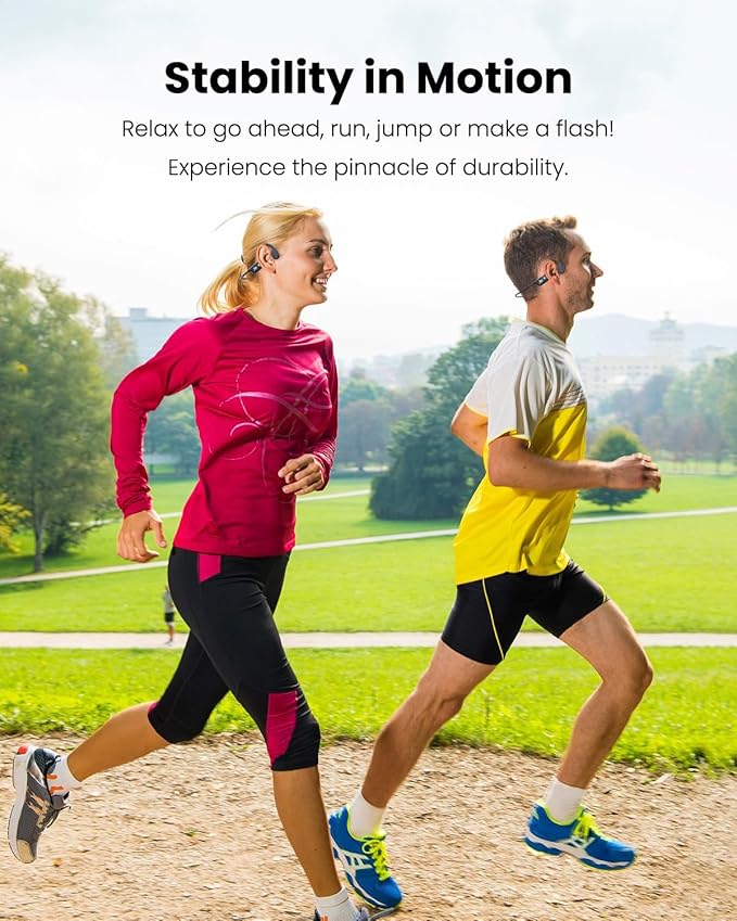 Swimming Headphones-Bone Conduction Headphones Bluetooth V6.0 Open Ear Sports Headset, IP68 Waterproof Built-in MP3 Player 32G Memory, for Running, Cycling (Black)-StrideForce Fitness