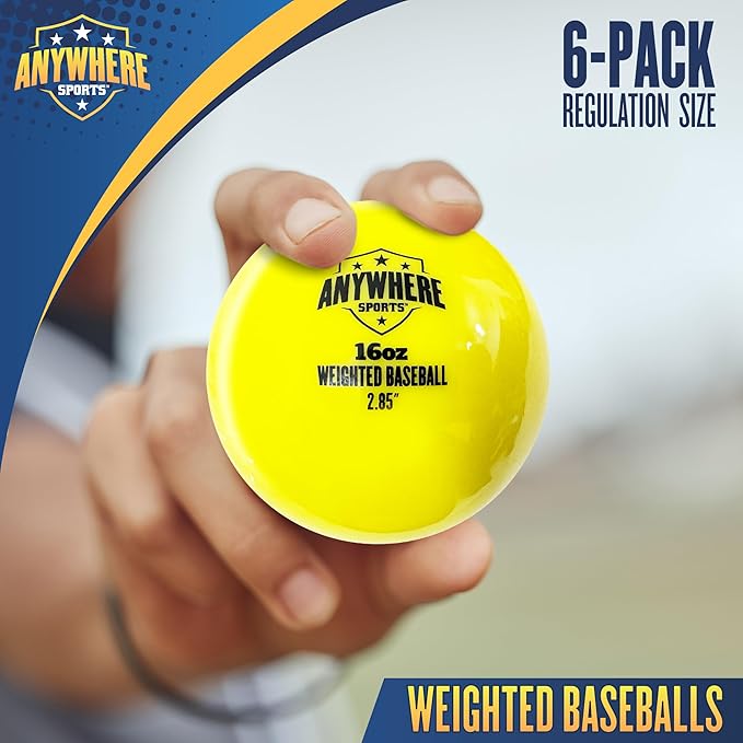 Weighted 16 oz Training Baseballs - Hitting & Pitching for All Skill Levels - Improve Power and Mechanics with Weighted Baseball Training Balls, 2.85” Diameter-StrideForce Fitness