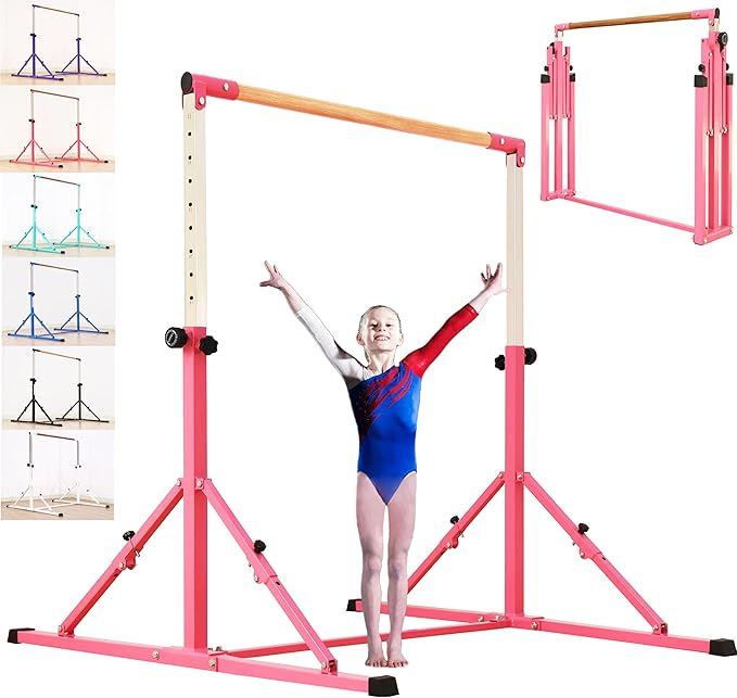 4FT/5FT Gymnastic Bar Set Gymnastics Horizontal Bar Gymnastics Kip Bar for Kids Home Use-StrideForce Fitness