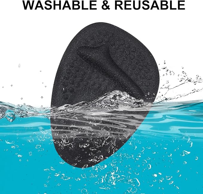 Ball of Foot Cushions, Metatarsal Pads Women, High Heels Non-Slip Comfort Pads, Shoe Support for Metatarsalgia Mortons Neuroma Pain Relief (2 Pairs,Black)-StrideForce Fitness