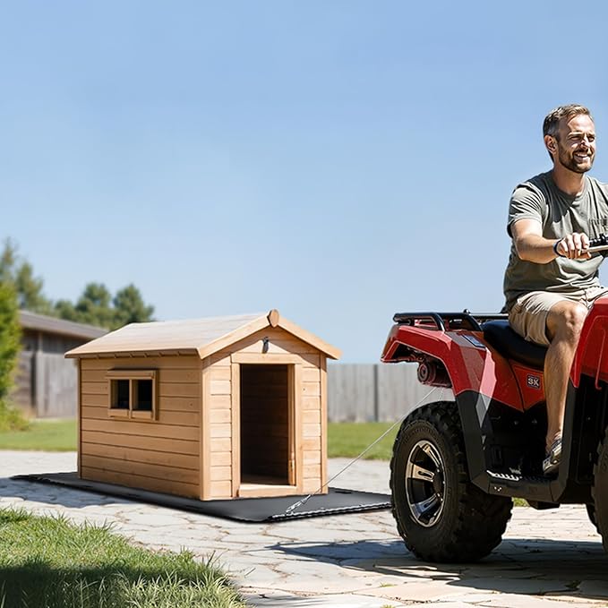 VEVOR Yard Drag Sled, 110 x 46 in, 2000lbs Heavy Duty Utility Sled, HDPE Drag Glider with Ropes & Pull Cable, Dual Use Game Hauler for Firewood Ice Fishing, Compatible with ATVs UTVs Tractors-StrideForce Fitness