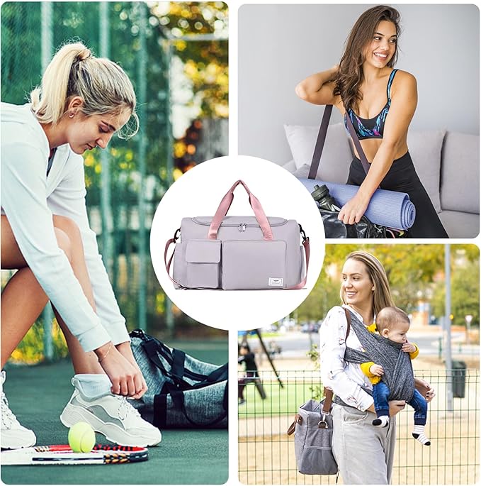 FIORETTO Women's Gym Duffle Bag with Shoes Compartment, 37L Capacity, Ideal for Travel, Gym, Sports, Duffel, Weekender-StrideForce Fitness