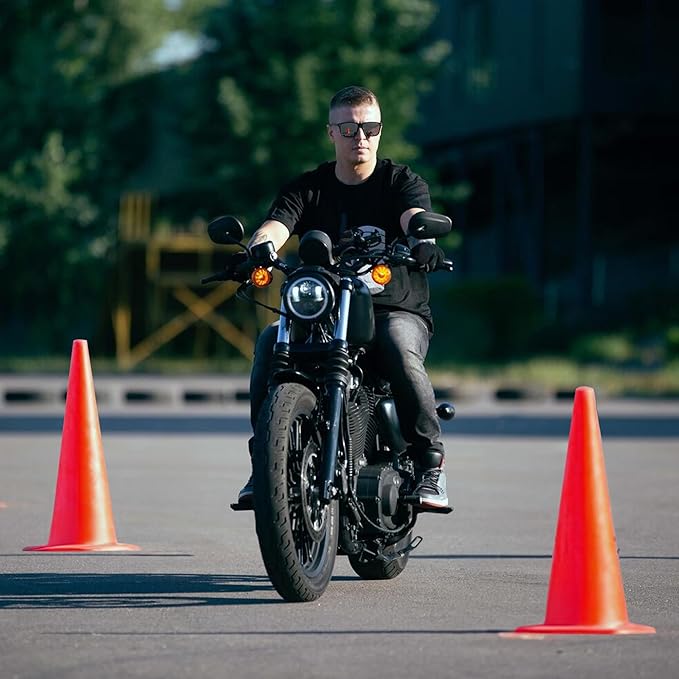 6, 9, 12, 18, 28 Inch Sports Training Traffic Cones - Durable Orange Cones for Soccer, Football, Basketball, Agility Drills, Parking, Safety, Road Use (Set of 12)-StrideForce Fitness