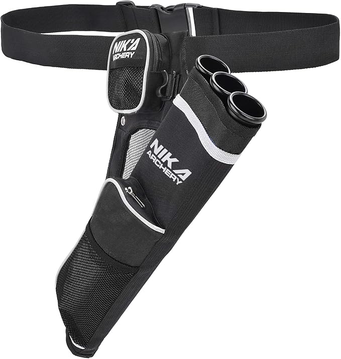 Archery Arrow Quiver Holder, 3-Tubes Hip Quiver Arrow Bag with Adjustable Belt for Youth & Adults Arrows Hunting Target Practicing-StrideForce Fitness