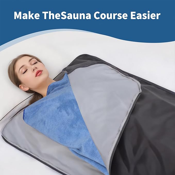 Infrared Sauna Blanket Towel Inserted 30" x 70" Reusable Machine Washable Insert Towel Easy Detoxification Simplifies Clean-Up Super Absorbent Perfect Companion for Infrared Sauna Blanket (Blue)-StrideForce Fitness