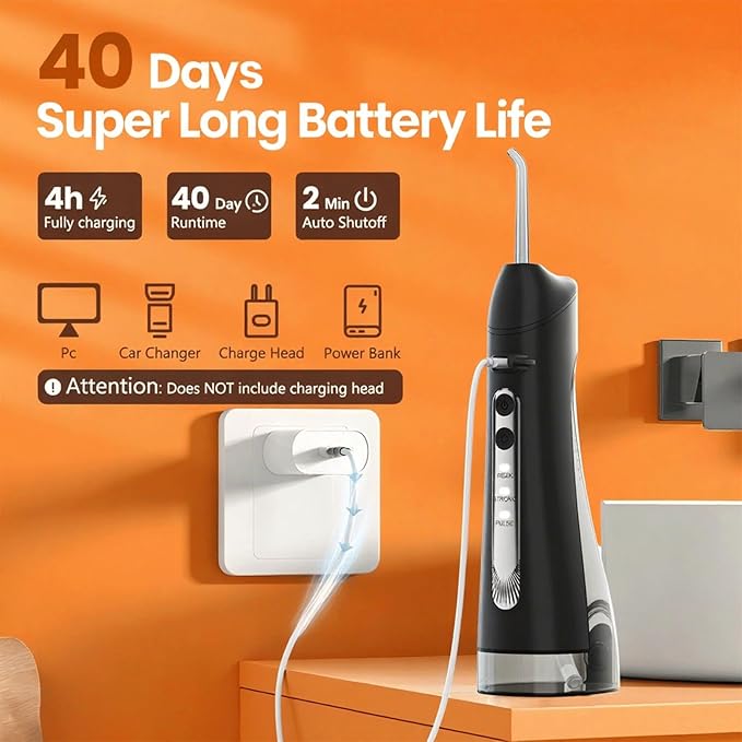Water Flosser, Portable Water Flossers for Teeth Deep Cleaning with 3 Modes,Cordless Water Dental Flossers IPX7 Waterproof Electric Oral Irrigator Teeth Pick for Travel Home Use