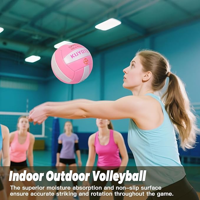 KUYOTQ Official Size 5 in&Outdoor Beach Volleyball,3MM Thickened Surface Soft Leather Youth Womens Mens Volleyball for Game Gym Training(Deflated)-StrideForce Fitness