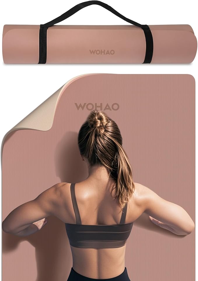 Extra Thick 8mm Yoga Mat, 72"x28" Non Slip Exercise Mat, Reversible 2-Sided Dual Color Premium POE Material, with Carrying Strap for Yoga, Pilates, Home Gym-StrideForce Fitness