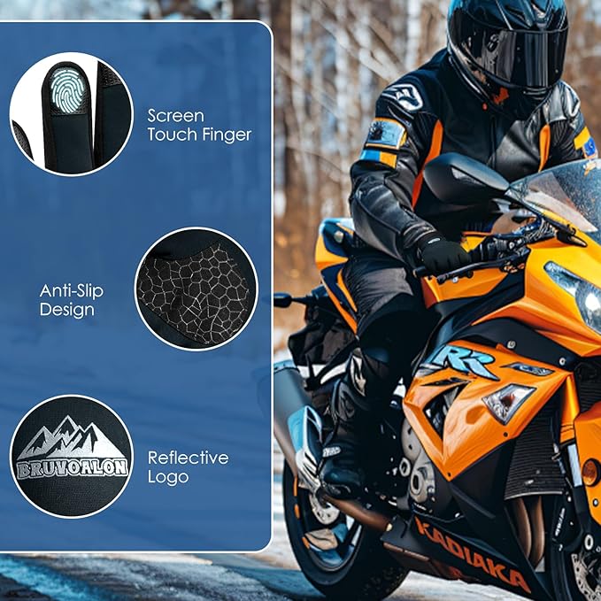 Bruvoalon Winter Gloves for Women & Men, 3M Thermal Insulation, Lycra Fabric, Windproof, Touchscreen, Anti-Slip, Cold Weather-StrideForce Fitness