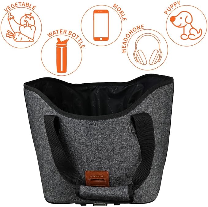 Ibera Bike Bag MIK Shopping Bag 17L - Clip-On bike Bags For Bicycles for Groceries up to 22 lbs (10 kg) - Reusable, Reinforced & Weather-Resistant - Durable Bike Rack bag ONLY FOR MIK RACKS-StrideForce Fitness