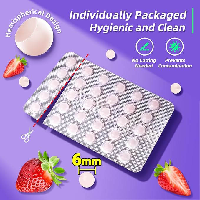 Orthodontic Wax for Braces - 180 Dental Wax Dots | Hygienic Individual Wraps, Strawberry