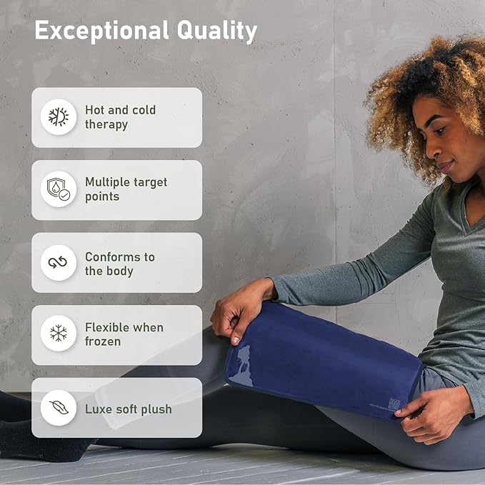 Large Ice Packs for Injuries Reusable - Soft Gel Hot and Cold Packs for Injuries, Hip, Shoulder, Back Pain Relief - 11.5" x 14.5" - Blue-StrideForce Fitness