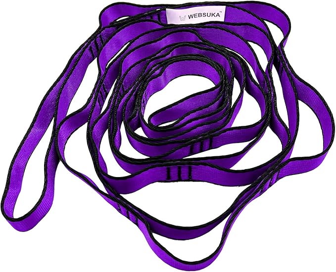 Aerial Yoga Hammock Daisy Chains Strap, Strong 22kN Adjustable with 10 Loops, No Stretch, Climbing Strap Nylon Chain Sling for Aerial Yoga,Swing, Hammock, Suspension, Exercise-StrideForce Fitness