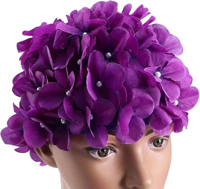 WINOMO Fashionable Swim Cap Floral Petal Stylish Swimming Hat Bathing Caps Size L for Women-StrideForce Fitness
