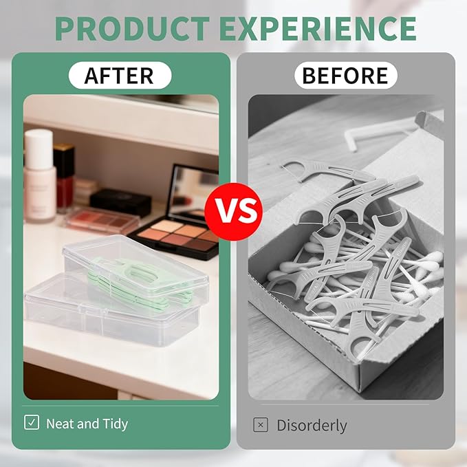 2Pack Travel Case Compatible with Plackers - Dental Floss Pick Travel Case, Refillable and Portable Floss Pick Holder, Clear Plastic Flosser Dispenser, Perfect for Hotels, Dinners and Appointments