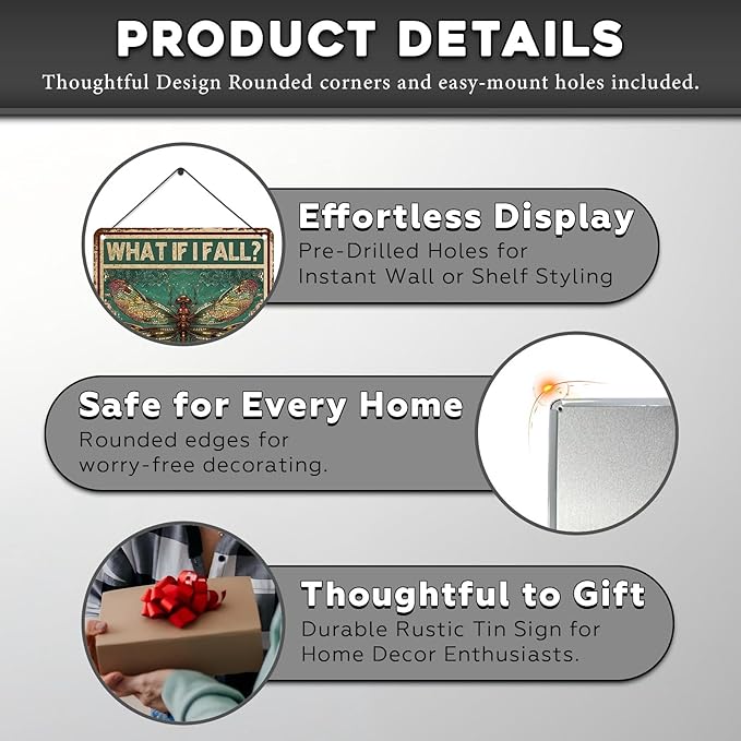 Vintage Tin Sign What If You Fly Tin Sign Metal Wall Decor for Home Office Kitchen Bar Cafe Garden Wall Decor 12 * 16inch-StrideForce Fitness