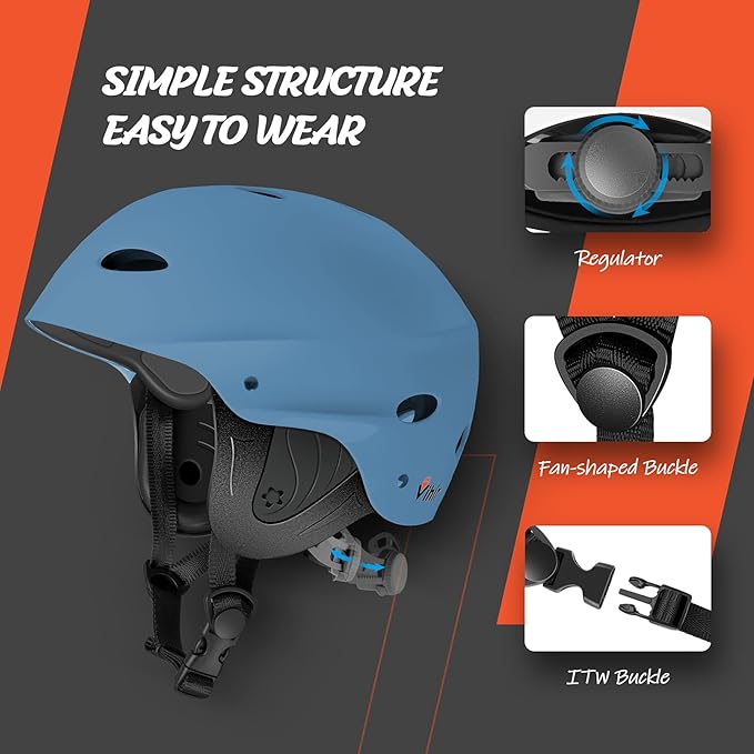 Vihir Adult Water Sports Helmet with Ears - Adjustable Helmet,Perfect for Kayaking, Boating,Surfing-StrideForce Fitness