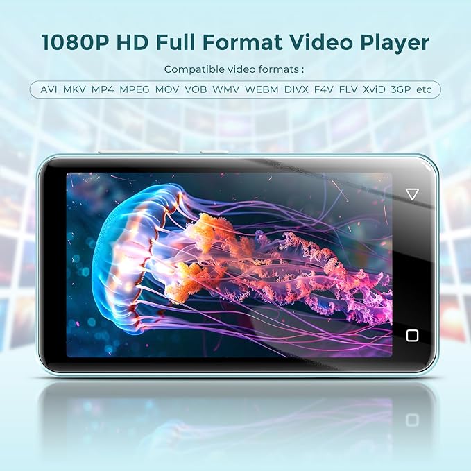 innioasis 80GB MP3 Player with Bluetooth and WiFi, MP3 Player for Kids with Spotify, Spotify Kids, Pandora, Audible, 4.0" Touch Screen Music Player with Parental Controls, Up to 1TB (White+ Sky-Blue)-StrideForce Fitness