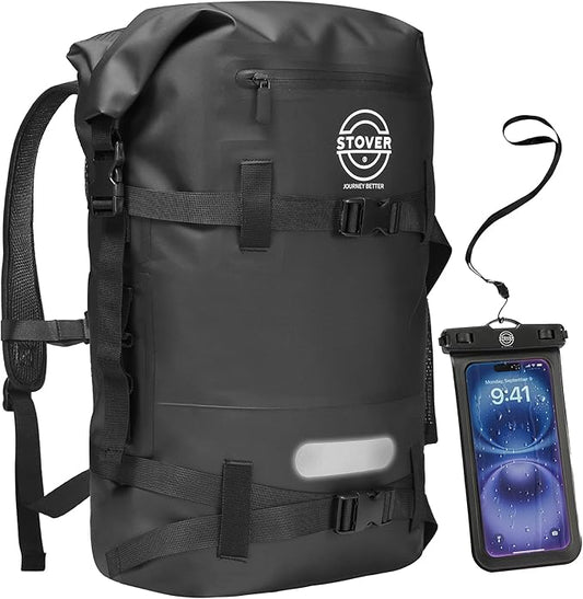 STOVER 5/10/25/30/40/55L Waterproof Backpack- Floating Dry Bag for Kayaking, Travel, Beach, Hiking, & Camping, Men/Women-StrideForce Fitness