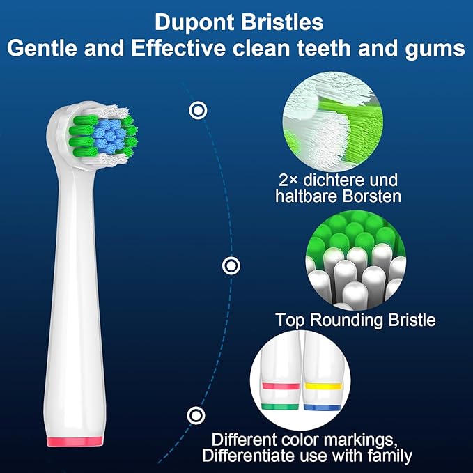 4 Count Precision Refills Replacement Heads Compatible with Oral B Braun for Sensitive Care, Brush Heads Compatible with Oral B Pro 1000/500/Genius x Electric Toothbrush Heads (White)