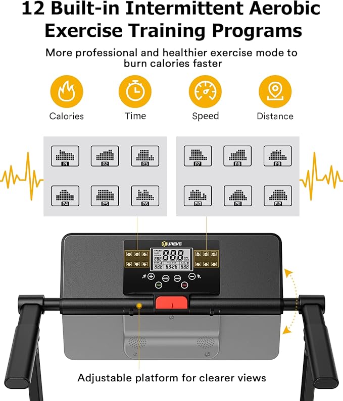 UREVO Treadmill with Desk Workstation, Walking Pad Treadmills for Home Office, Under Desk Compact Design Treadmill with HIIT Programs, Remote Control, LED Display-StrideForce Fitness