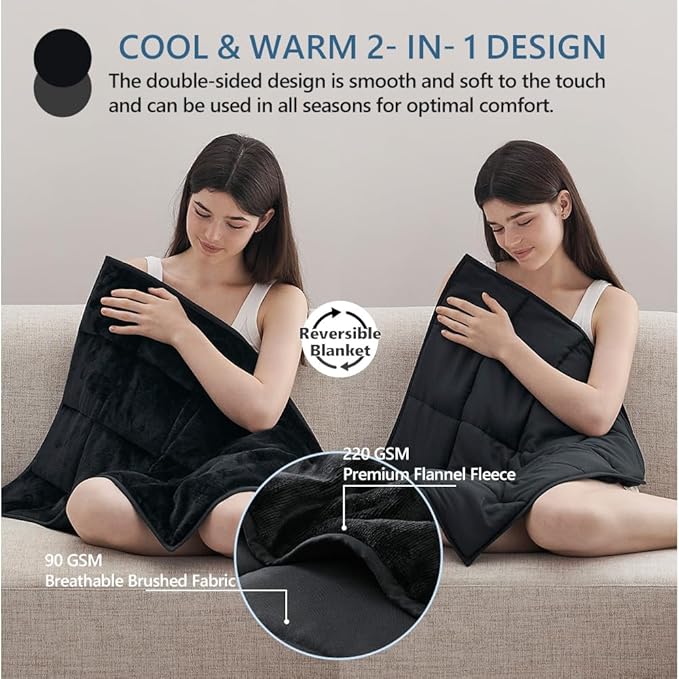 L'AGRATY Weighted Lap Pad Blanket 5lb: Small Weighted Blanket for Adults - Portable Travel & Relaxation - Cozy & Cooling - Washable All-Season (29" x 24")-StrideForce Fitness