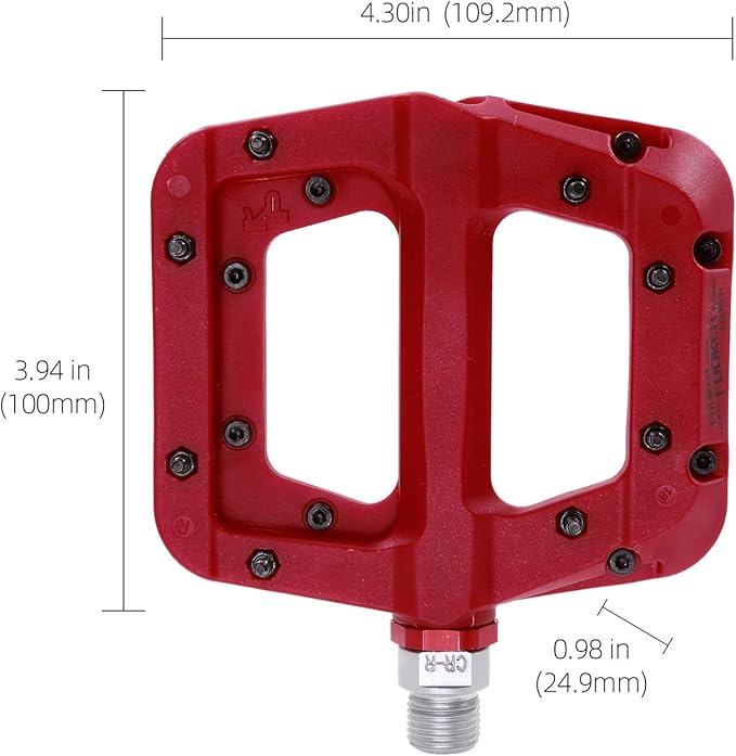 FOOKER MTB Pedals Mountain Bike Pedals 3 Bearing Non-Slip Lightweight Nylon Fiber Bicycle Platform Pedals for BMX MTB 9/16"-StrideForce Fitness