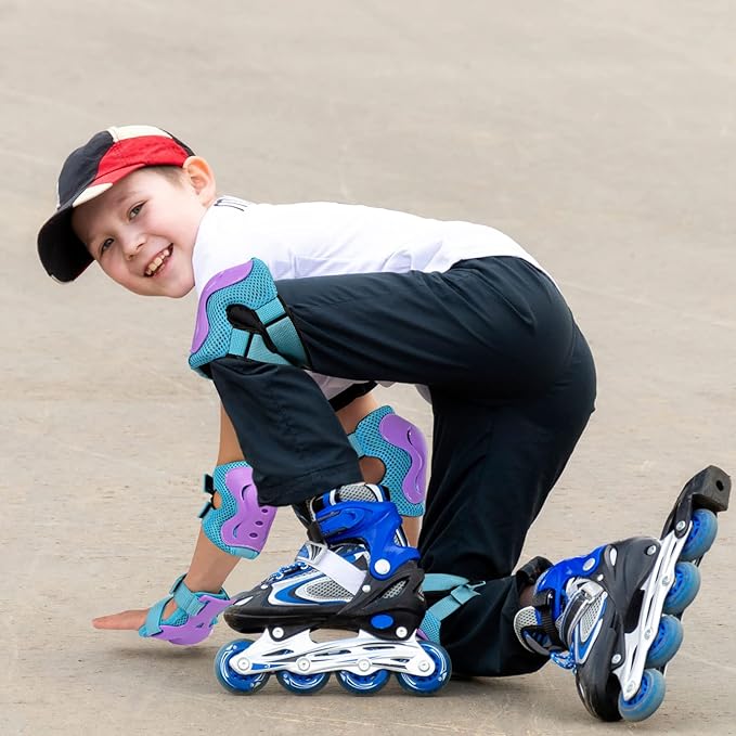 BOSONER Kids/Youth Knee Pad Elbow Pads Guards Protective Gear Set for Roller Skates Cycling BMX Bike Skateboard Inline Skatings Scooter Riding Sports-StrideForce Fitness