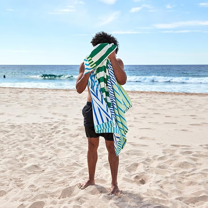 Dock & Bay Beach Towel - Quick Dry, Sand Free - Compact, Lightweight - 100% Recycled - Includes Bag - Sunset Boulevard - Set of 4 - Large (160x90cm, 63x35)-StrideForce Fitness