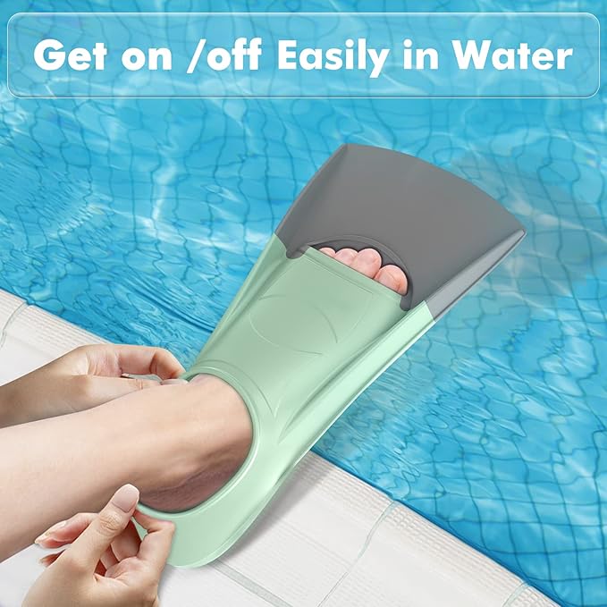 Gintenco Swim Fins, Kids Swim Training Fins for Lap Swimming, Travel Size Flippers with Mesh Bag, Silicone Swimming Fins for Kids Teens Adults Women Men-StrideForce Fitness