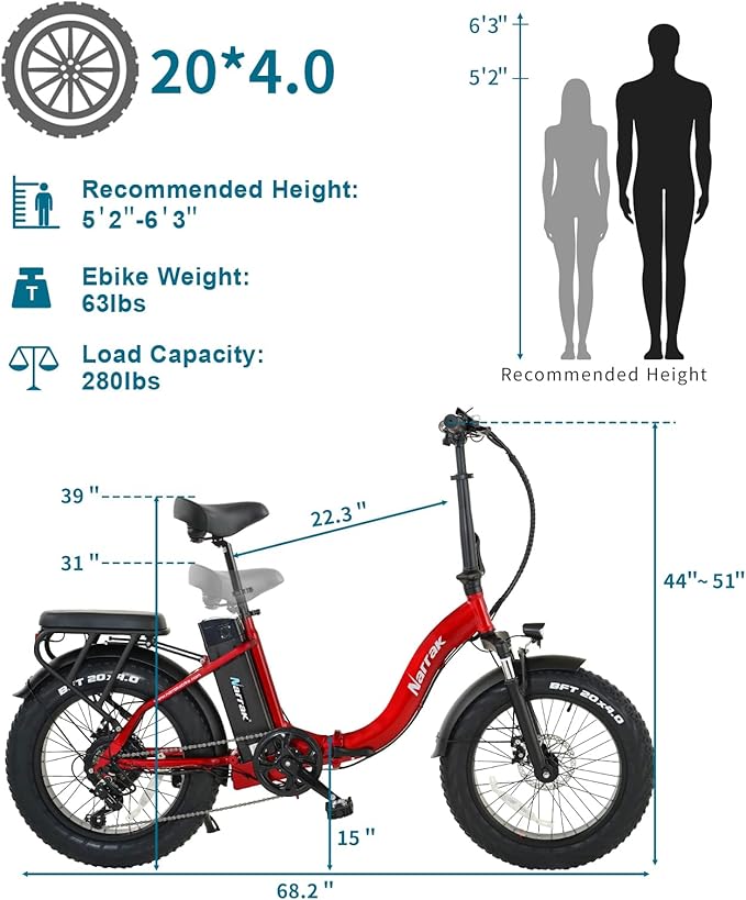 Fat Tire Folding Electric Bike, 48V & 624Wh Lithium Removable Battery, Peak 1100W Brushless Motor, Max Speed 28Mph, M5 Large LCD Display, Suspension, Step-Over/Thru Frame-StrideForce Fitness
