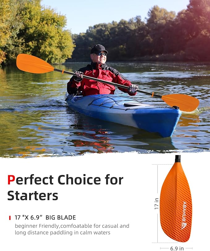 Abahub Adjustable Kayak Paddle 210-230 cm/ 230-250 cm Floating Kayaking Oars Boating Oars Canoeing Oars Black-StrideForce Fitness