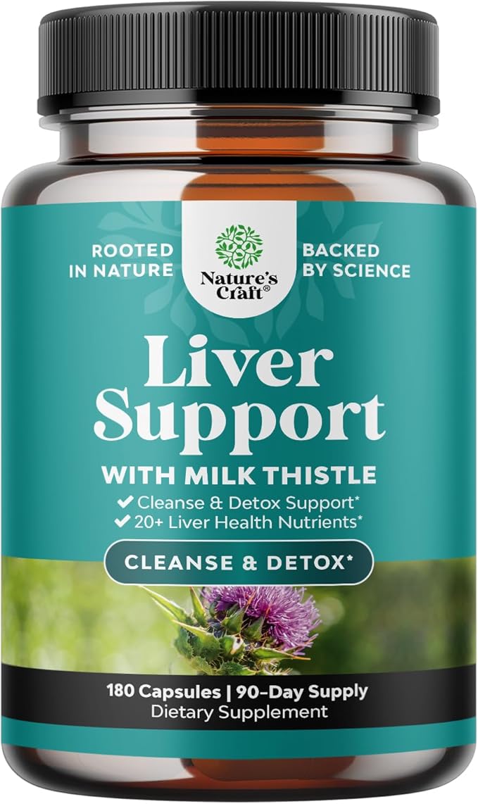 Liver Cleanse Detox & Repair 180 Capsules - Herbal Liver Support Milk Thistle Supplement - Silymarin Milk Thistle Supplements with Dandelion Root, Choline, Beetroot & Artichoke Extract-StrideForce Fitness
