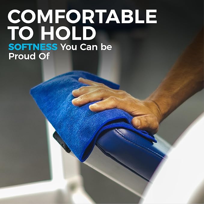 The Rag Company - All-Purpose Microfiber Terry Cleaning Towels - Commercial Grade, Highly Absorbent, Lint-Free, Streak-Free, Kitchens, Bathrooms, Offices, 300gsm, 16in x 16in, Grey (12-Pack)-StrideForce Fitness