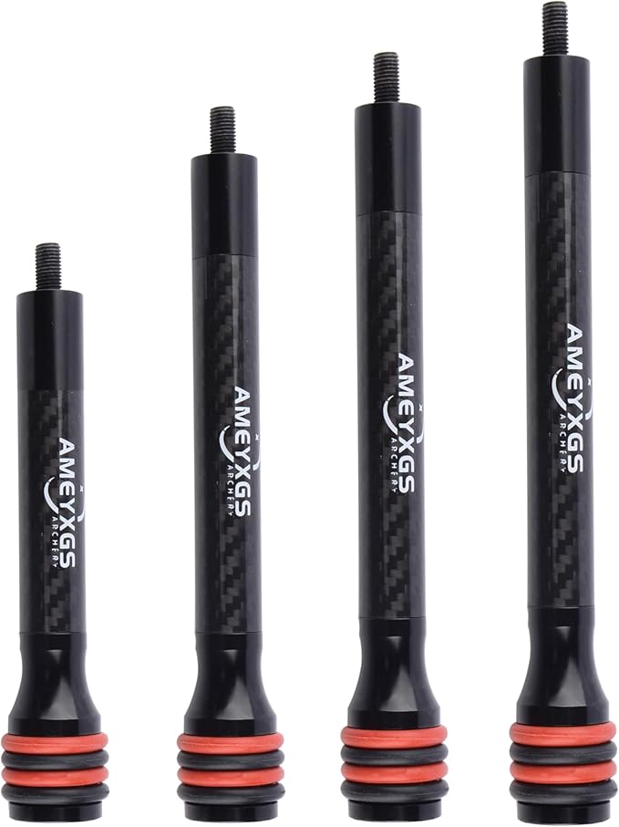 AMEYXGS 6/8/10/12 Inch Archery Bow Stabilizer Carbon Fiber Balance Bar Rod Side Rod Stabilizer Dampen Weight for Compound Bow Recurve Bow Accessory-StrideForce Fitness