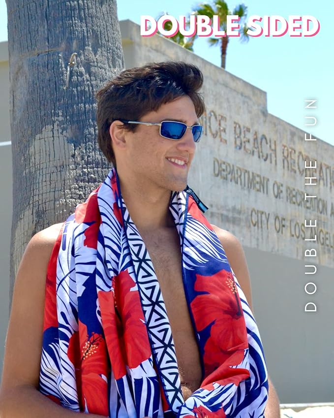 ECCOSOPHY Microfiber Beach Towel - Sand Free Towels are Quick Dry, Light Weight, Super Absorbent - Perfect Pool, Travel, Cruise, Camping Essentials - Oversized Extra Large for Adults 71x35 in-StrideForce Fitness