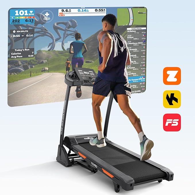 THERUN Incline Treadmill for Running and Walking, 300 lbs Weight Capacity Folding Treadmill with 0-15% Auto Incline, Wide Belt, 3.5HP, App, Heart Rate-StrideForce Fitness