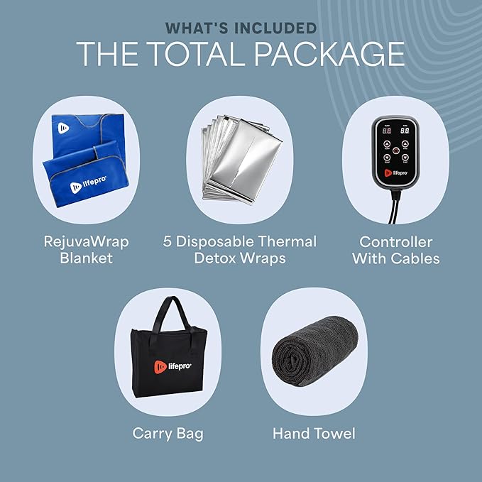 LifePro RejuvaWrap Infrared Sauna Blanket for Detox & Relaxation – Available in 5 Colors & 3 Models – Portable Far Infrared at Home Sauna for Muscle Relief, Circulation & Recovery – 9 Heat Levels-StrideForce Fitness