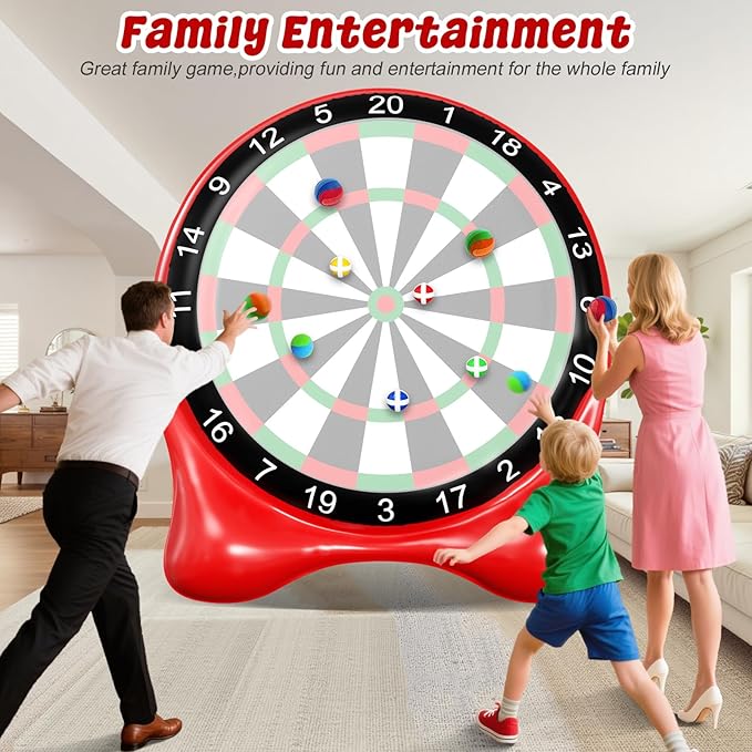 Inflatable Soccer Dart Board, Giant Kick Darts,Indoor Outdoor Lawn Yard Games for Kids Adults Family, Big Jumbo Carnival Games for Party | 6ft Dart Boards with Pump Accessories-StrideForce Fitness