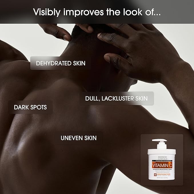 Advanced Clinicals Vitamin C Cream Visibly Brightening Body Lotion | Vitamin C Moisturizer Skin Care Body Cream For Women & Men Helps Visibly Improve Look Of Dark Spots & Uneven Skin Tone, 2-Pack-StrideForce Fitness