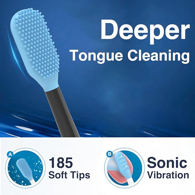 Tongue Cleaner Heads for Philips Sonicare Click-On Handles – Gentle & Effective Tongue Scraper, Fresh Breath, 1 Pack