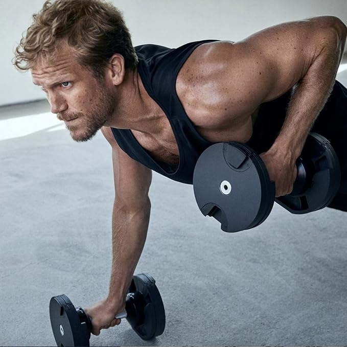 NÜOBELL® Adjustable Dumbbell Set, 5-50 LB or 5-80 LB, Easy Twist 2024-25 Model, All-In-One Weights Set (Pair) for Home, Original Manufacturer-StrideForce Fitness