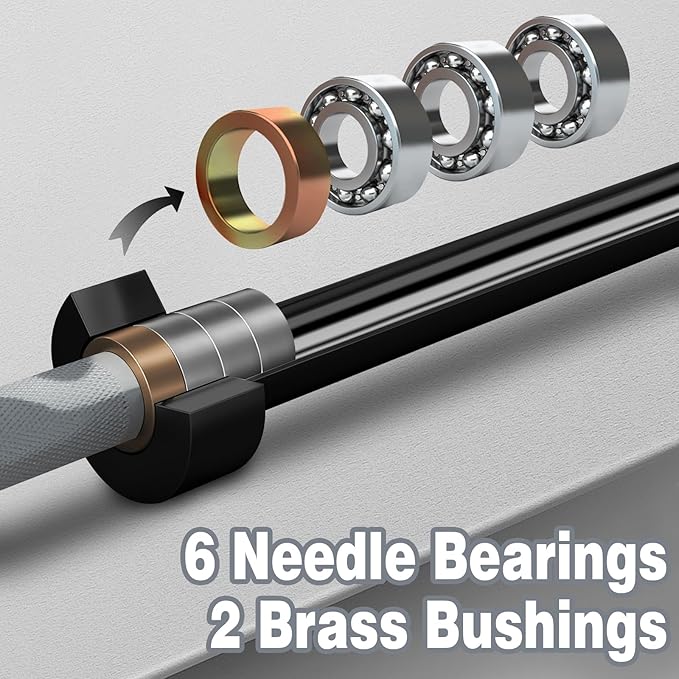 7ft Olympic Barbell for Strength Training and Olympic Weightlifting, 500 700 1000LBS Capacity Available, 2 Inch Bar for Squats, Home Gym Fitness Equipment, Bench Press, Deadlift,Powerlifting-StrideForce Fitness