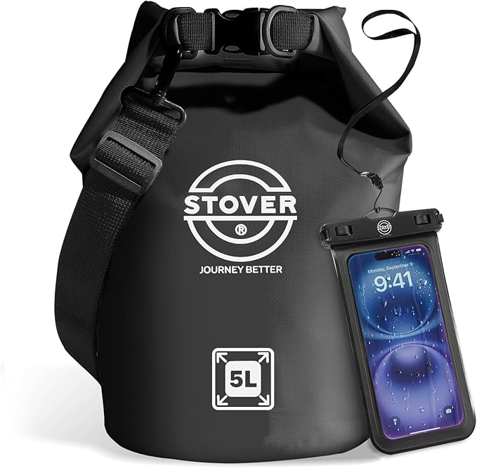 STOVER 5/10/25/30/40/55L Waterproof Backpack- Floating Dry Bag for Kayaking, Travel, Beach, Hiking, & Camping, Men/Women-StrideForce Fitness