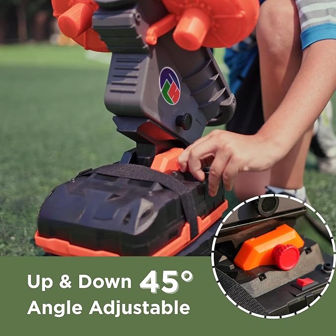 Furlihong 389BH Football Machine for Kids & Teens, Automatic & Manual Thrower, 3 Adjustable Angles, Left-Right Oscillation, Ideal for Catch & Pass Drills-StrideForce Fitness