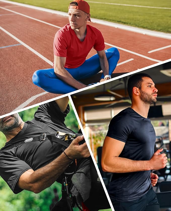 MIER Men's Quick Dry Workout Shirts Moisture Wicking Running Athletic Performance T-Shirts Recycled Polyester Top Tee-StrideForce Fitness