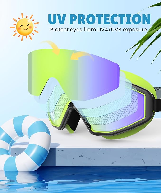 NSSIW Swim Goggles Swimming Kids-Goggles: Anti Fog No Leak with Nose Clip Earplugs for Girls Boys Youth 6-14 3 Pack-StrideForce Fitness