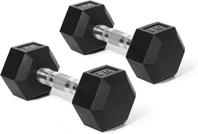 RitFit 5-650 LBS PVC Encased Hex Dumbbell Sets with Optional Rack for Home Gym, Hand weight with Chrome Handle for Strength Training, Workouts-StrideForce Fitness